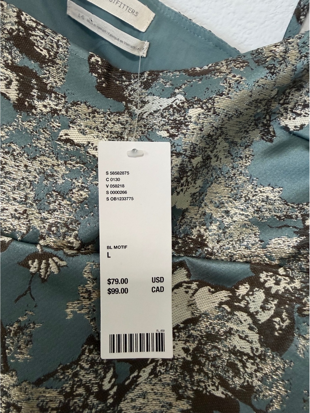 Urban Outfitters NWT Sleeveless Metallic Jacquard Floral Mini Dress Size L - Picture 9 of 9